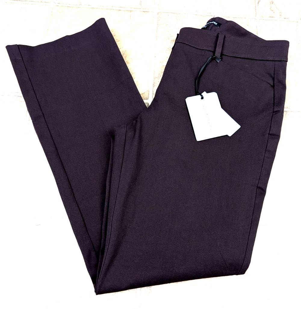 41 Hawthorn sz 8 Pants brown straight leg mid rise stretchy 0064